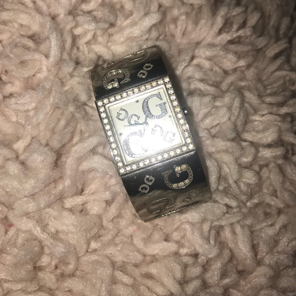 Guess Silver woman’s watch with G logo & diamonds